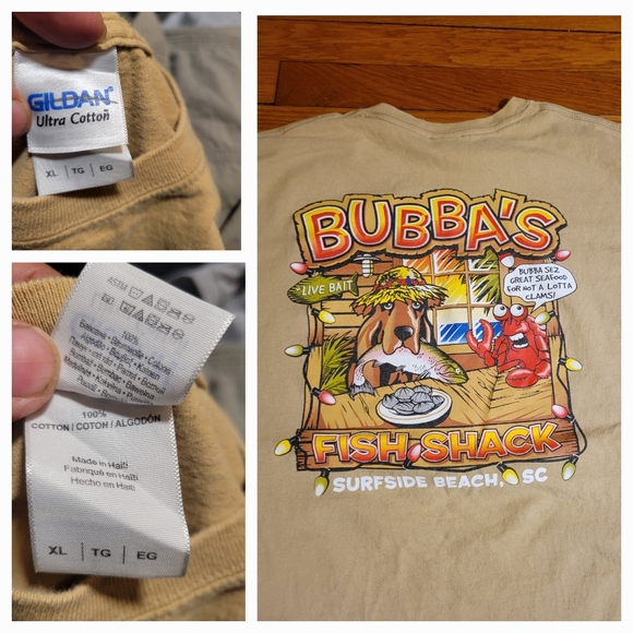 Bubba's Fish Shack Surfside Beach SC Cotton Tee Shirt Men's XL - Picture 3 of 3